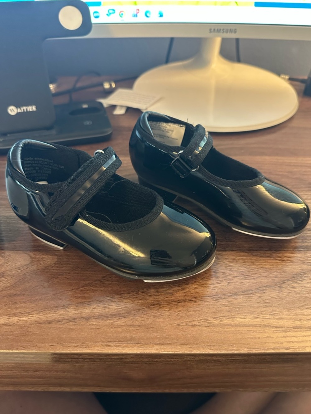 Black tap shoes